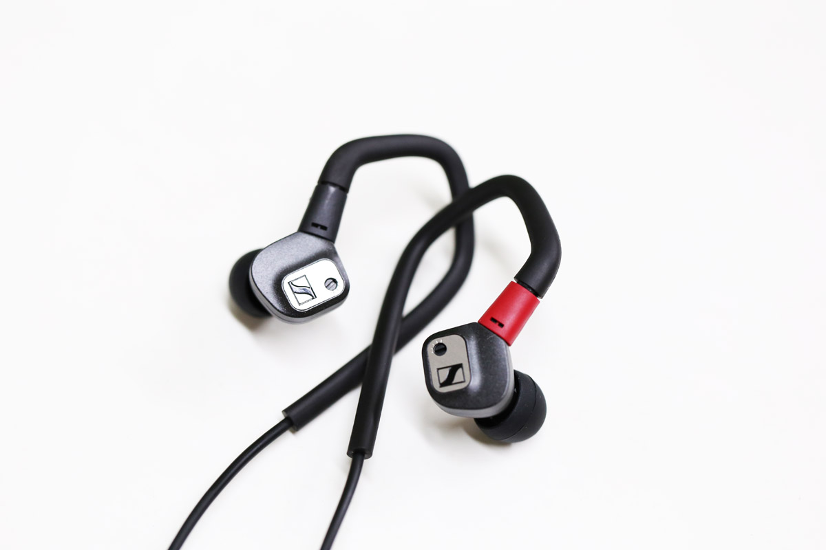 Sennheiser IE80S BT Review earpieces showing over-ear loop