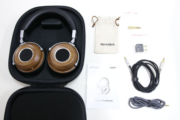SVIGA Audio SV004 Open-Back Wooden Headphone box and accessories