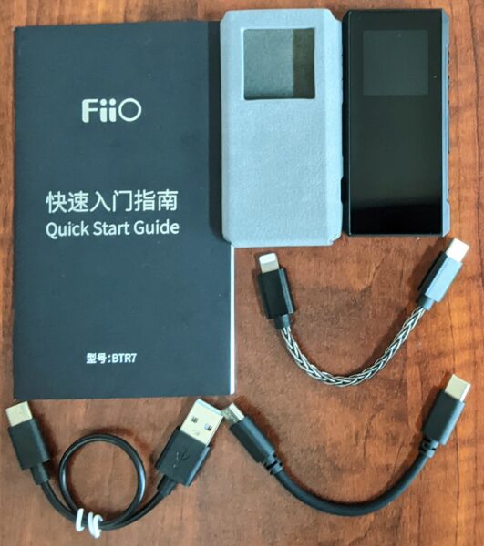Fiio BTR 7 DAP DAC Bluetooth Headphone Amplifier USB-C USB Lightning Cable Case User Guide BTR7