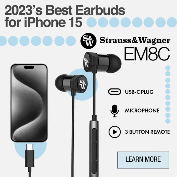 Strauss & Wagner EM8C USB-C Earbuds for iPhone 15 